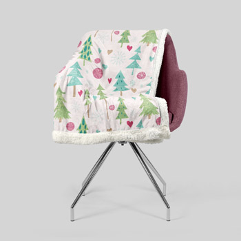 chair reupholstered with christmass tree fabric