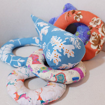 handmade toys made of printed cotton