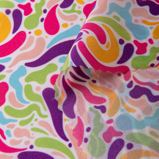 Custom printed silk crepe