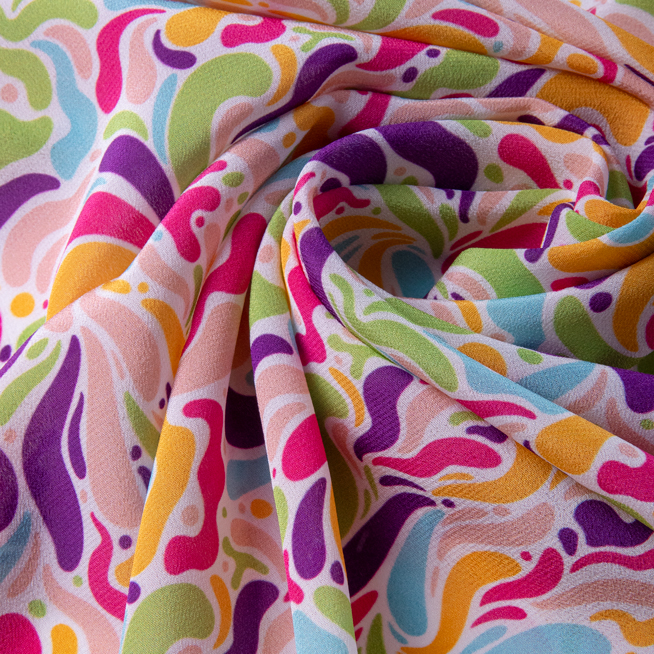 Custom printed silk crepe