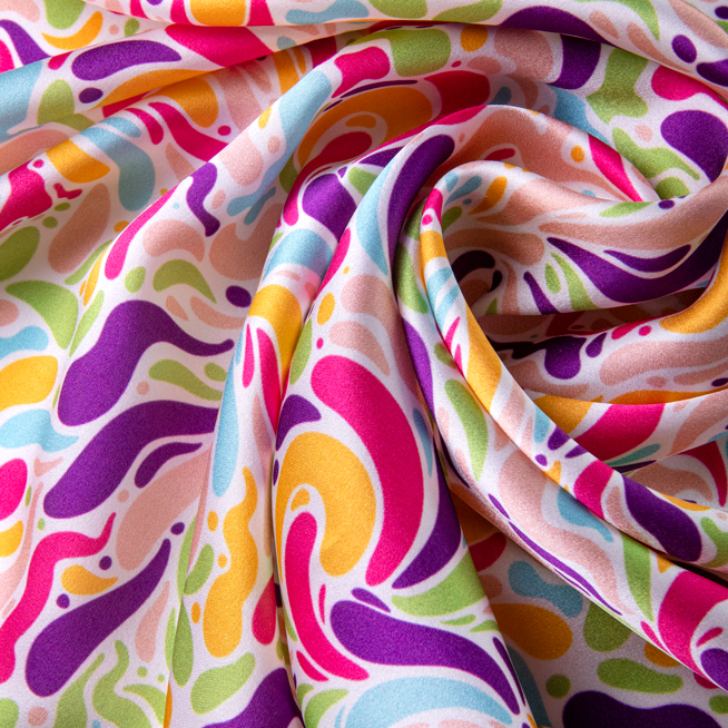 Custom printed silk satin