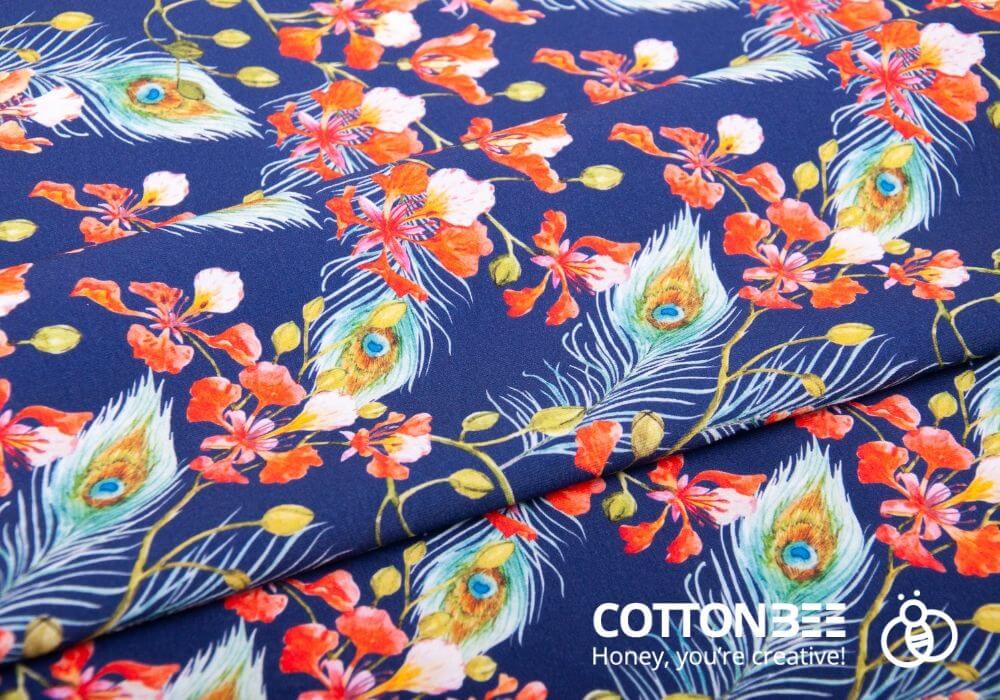 print on fabrics - patterns with peackock feather