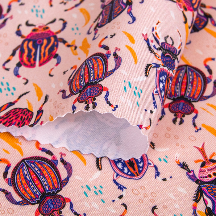 Custom printed organic cotton twill fabric