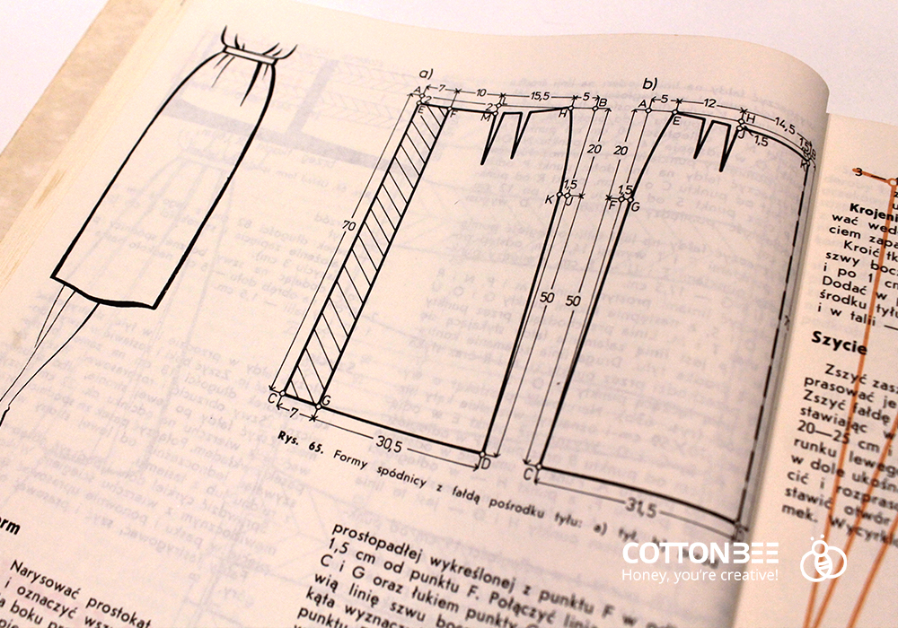 Instrukcje jak uszyć spódnicę ołówkową z książki ABC kroju i szycia
