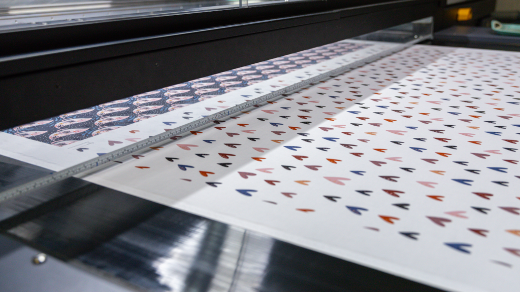 Material during printing.