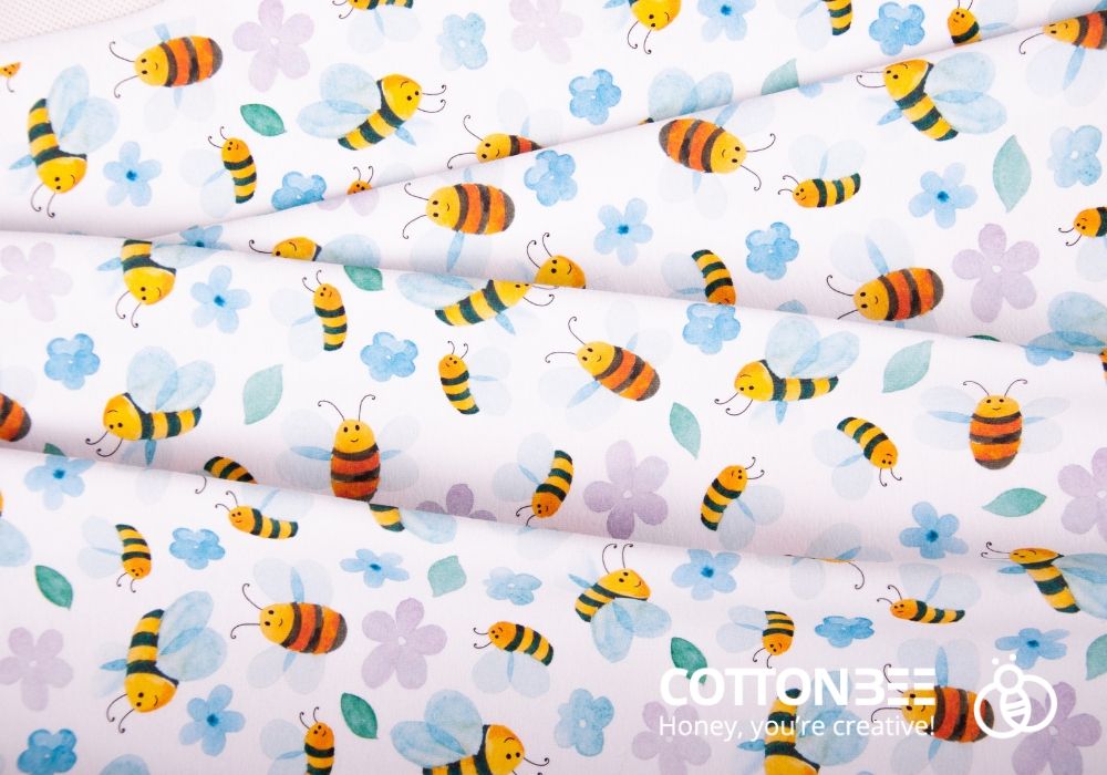 Small bees on textile
