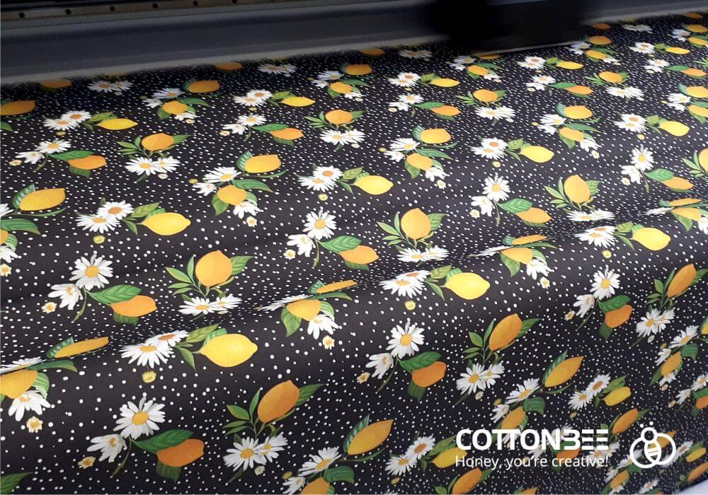 material w cytryny - drukowanie na materialach