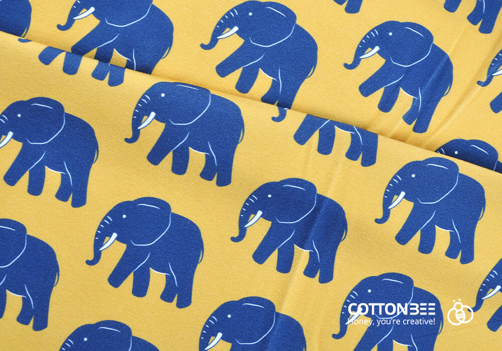 Materiał w słonie wydrukowany w CottonBee
