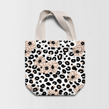 bag made of mottled fabric