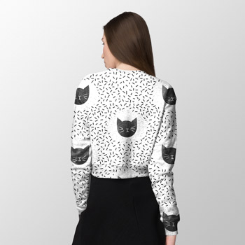 bluza z bawełny w czarno-białe wzory