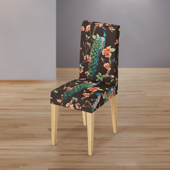 krzesło z tkaniną obiciową pawie pióra