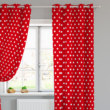 polka dots fabric curtains