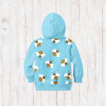 Hoodie aus Material in Bienen