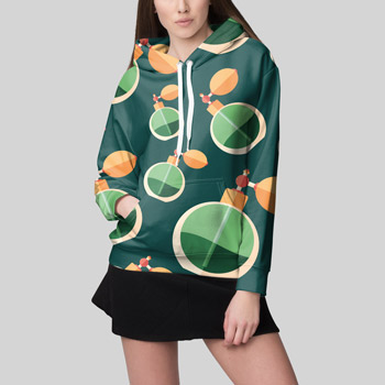 hoodie printed in perfume fabric