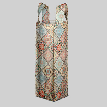 cotton wine bag printed in mandala pattern