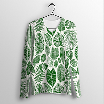 sweatshirt aus baumwolle mit monstera muster