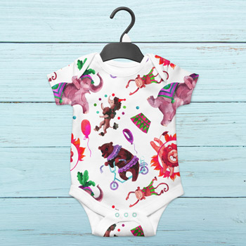 onesie printed with carnivall fabric