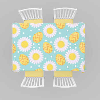 tablecloth made of easter eggs fabric