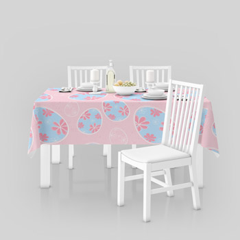 tablecloth made of easter eggs fabric