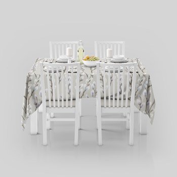tablecloth made of fabric with easter pattern