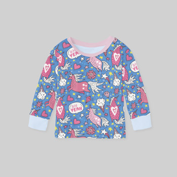 cotton unicorn pattern blouse