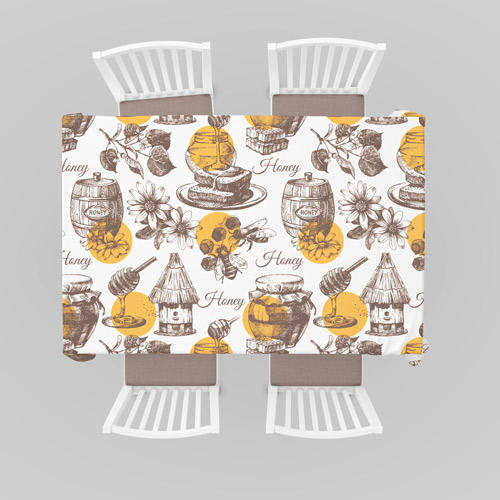 tablecloth with bee fabric printed