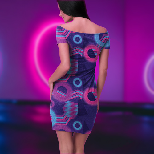 Kleid aus Neonstoff