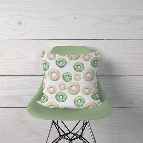 pillow made of donuts fabric
