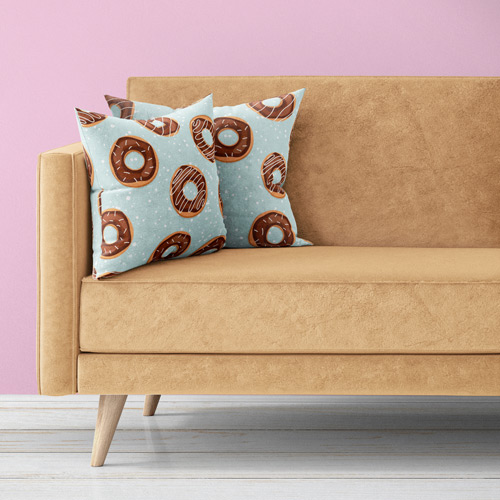 pillow made of donuts fabric