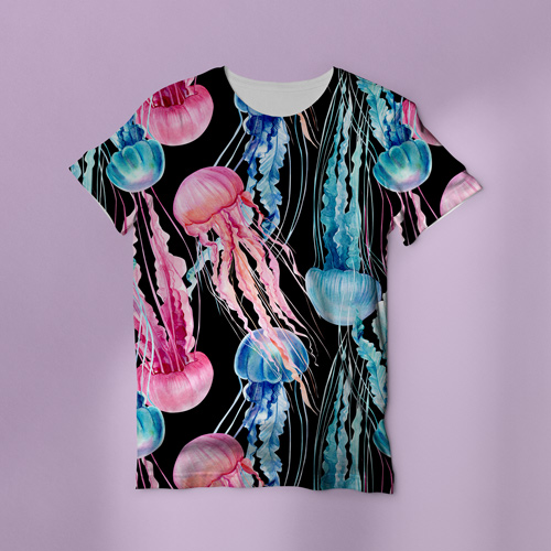 tshirt with jellyfish fabric